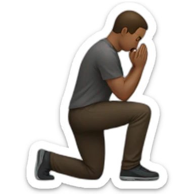 a man kneel down on one knee sticker
