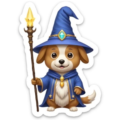 Dog wizard sticker