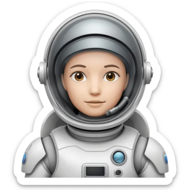 robotic Astronaut in white EVA suit with clear dome helmet sticker