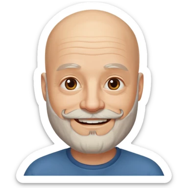 60 year old bald man with beard sticker
