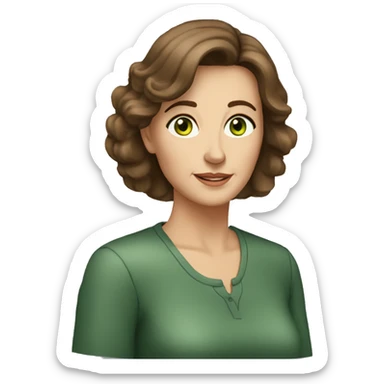 60 year old woman brown hair green eyes щтдн афсу sticker