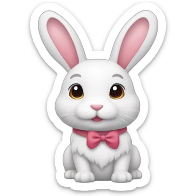 lapin qui envoi des coeurs sticker