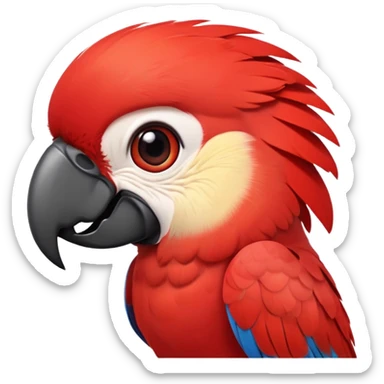 cinematic-cute-macaw-portrait-emoji,-head-tilted-playfully-and-inquisitively,-with-a-dazzling-red-plumage-and-round,-sparkling-eyes-filled-with-charm,-simplified-yet-irresistibly-adorable-features,-highly-detailed sticker