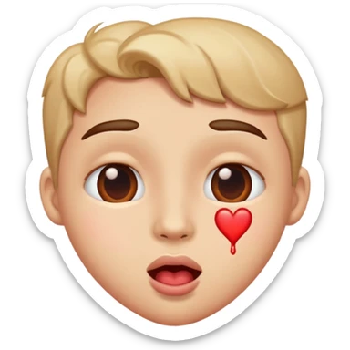 Heart eyes drooling sticker