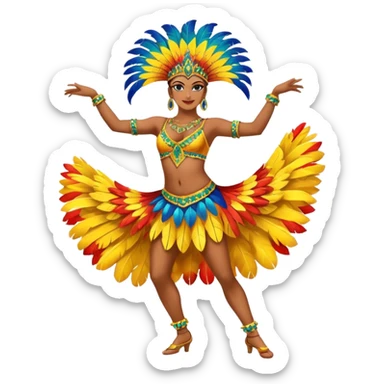 bailarina de samba de brasil cuerpo entero bailando sticker