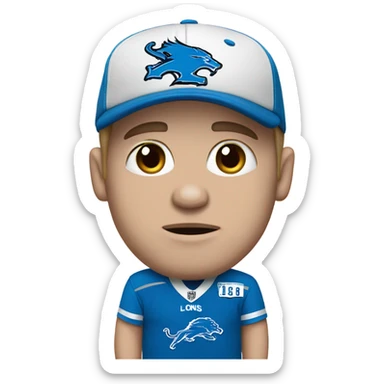 Crying Detroit lions fan white with blue eyes sticker