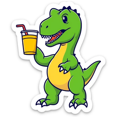 T-Rex with a redbull sticker