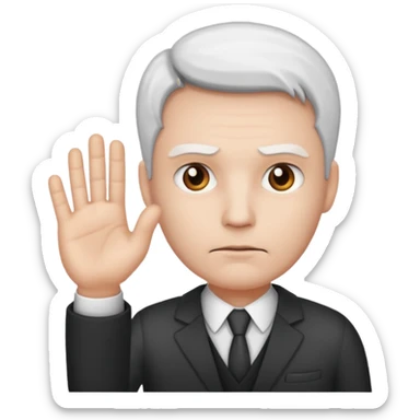 consulting man with hand with white skin sticker