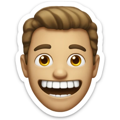 Man with a massive creepy grin, big sharp teeth sticker