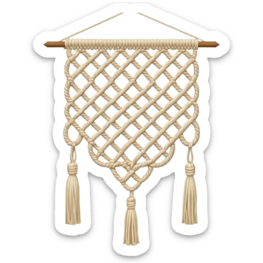 wall hanging with knotted threads sticker