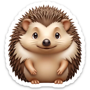 Cinematic Noble Hedgehog Portrait Emoji, Poised and regal, with a compact, spiky build and a rich, earthy Fur of brown spines and a soft underbelly, deep-set soulful beady eyes, Simplified yet sharp and sophisticated features, highly detailed, glowing with a warm, dignified glow, high shine, intelligent and endearing, stylized with an air of woodland charm, focused and attentive, soft glowing outline, capturing the essence of a watchful and confident little hedgehog, so majestic it feels as though it could scurry out of the screen with effortless authority! sticker
