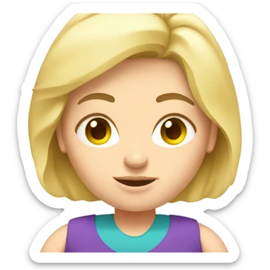 blond overweight lady in gym sticker