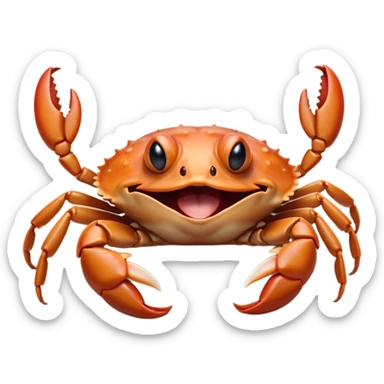 Cinematic Cute Yawning Baby Crab Portrait Emoji, Head tilted slightly with a dramatic, wide-open yawn, showcasing a petite, delicately armored body with gently drooping antennae and sleepy, half-closed eyes, Simplified yet irresistibly adorable features, highly detailed, glowing with a soft, cozy coastal glow, high shine, relaxed yet expressive, stylized with a dash of whimsical seaside charm, soft glowing outline, capturing the essence of a drowsy yet affectionate baby crab that appears ready to scuttle off for a nap! sticker