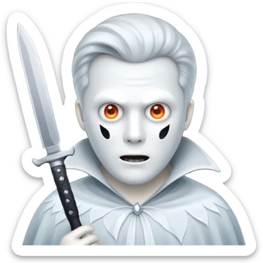 Ghost Man Opera singer with a knife  sticker