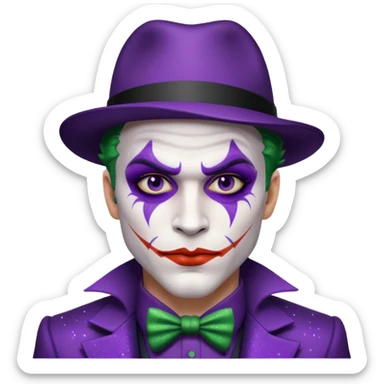 Glitter Purple and White Joker Gangster sticker