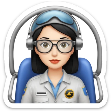 Femme cheveux noir travaille dans le domaine de l'aéronautique sticker