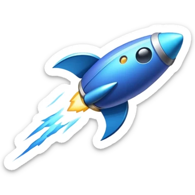 A blue shooting comet sticker