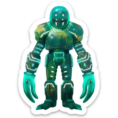 Tropical futuristic lush neon Fionbri-Vernid-creature (full body) sticker