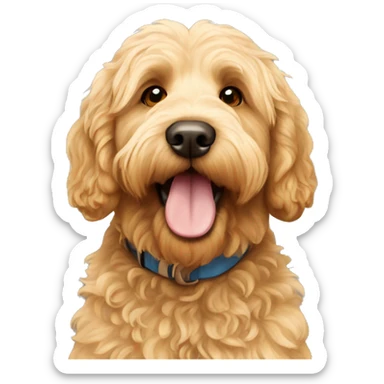 two golden labradoodles sticker
