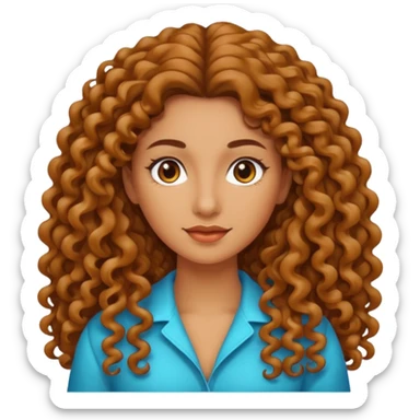 Mujer piel canela y pelo rizado largo  sticker