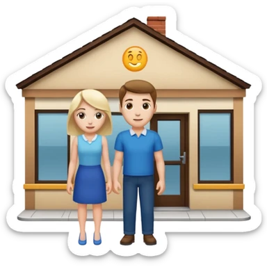 2 grown characters + shop building sticker