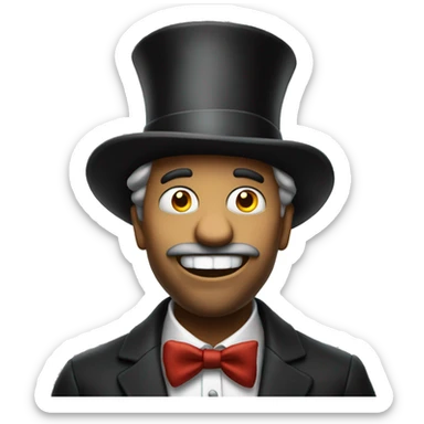 crazy lunatic with tophat sticker