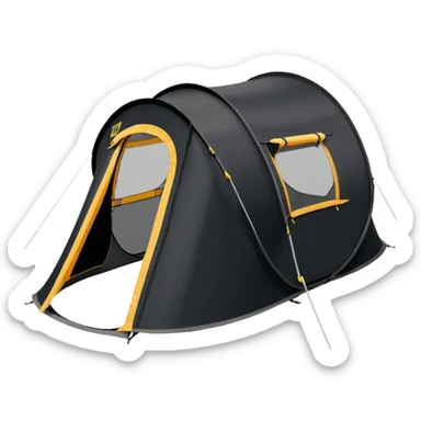 black Tall Oval Narrow Pop up tent  sticker