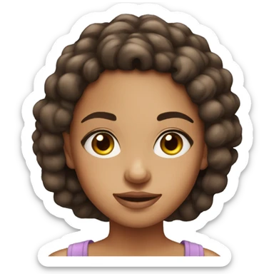 fair skinned latin girl with brown eyes and hoop earrings sticker