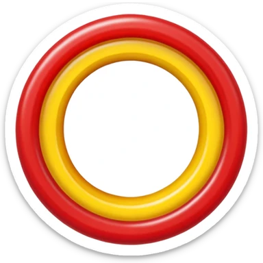 emoji de 2 gomitas en forma de aro una colo rojo y otra amarillo de muy gruesas  sticker