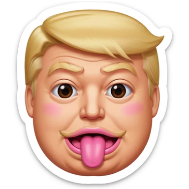 Trump with his super duper fat tongue out sticker