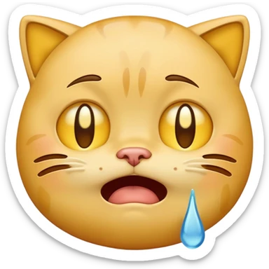 yellow emoji crying because his cat got run over and he's crying sticker