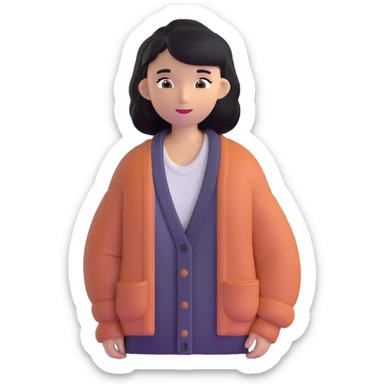 cozy cardigan sweater with indie singer vibe sticker