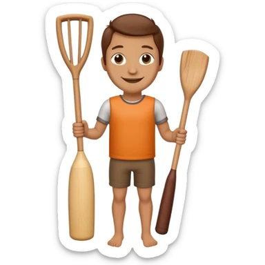 Make a wooden tube with a face and wooden legs and arms and a bat sticker