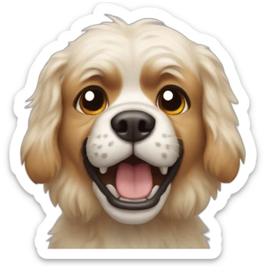 An angry dog with bare gums sticker