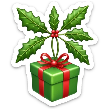Mistletoe with gifts sticker