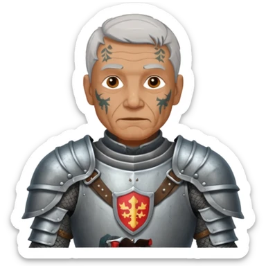 elderly tattooed knight, tattooed shoulder sticker