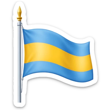 Un drapeu avec les couleurs a l'horizontal , le bleu en haut le blanc au millieu et le jaune en bas  sticker