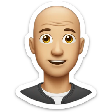 bald man suprised sticker