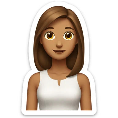 brown haired girl with a little light brown daschund  sticker