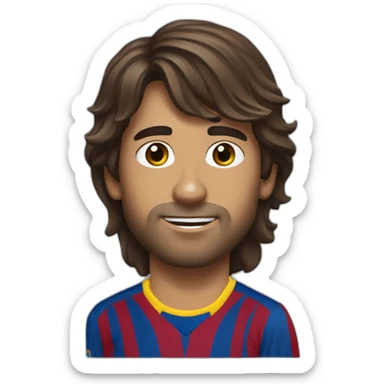 Fútbol club Barcelona soporter brown Long hair sticker