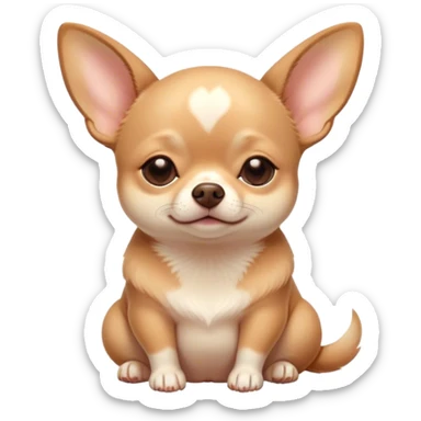 Cinematic Chubby Sleeping Fawn Chihuahua Portrait Emoji, Chubby and serene, with a petite, adorable build and a smooth fawn coat, eyes gently closed in peaceful slumber, Simplified yet irresistibly endearing features, highly detailed, glowing with a gentle, dreamy glow, high shine, relaxed and content, stylized with a touch of whimsy, bright and heartwarming, soft glowing outline, capturing the essence of a blissfully sleepy companion, so comically serene it feels like it could roll out of the screen and snore with adorable charm! sticker