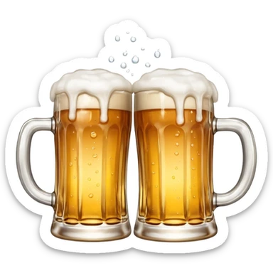 two beer mugs clinking together in a celebratory cheers sticker