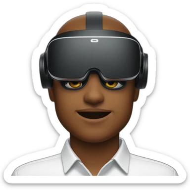 person wearing an Apple Vision Pro VR/AR headset sticker