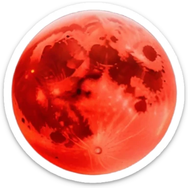 Edgy Black night sky with big Red vibrant neon-crimson-blood-moon Aesthetic scene scenery full picture  sticker