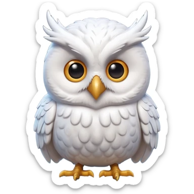 “3D emoji of a magical [white 🦉], Harry Potter style, Hogwarts magic, fantasy atmosphere, soft glow, cinematic lighting, high detail” sticker