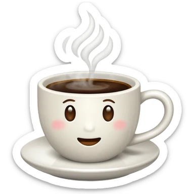 Cup of Coffee white with steam sticker