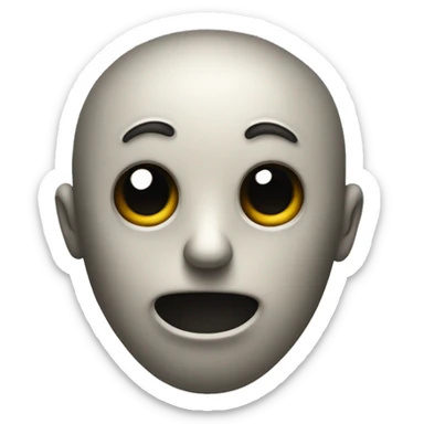 Create an emoji of a face with hollow, dark holes where the eyes and mouth should be, giving it an eerie and unsettling appearance. sticker
