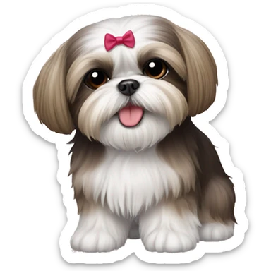 Shih tzu with name tag Ruby sticker