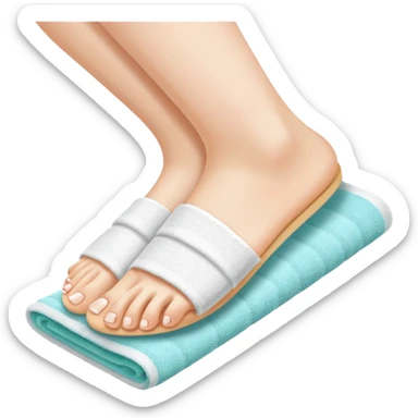 foot with towel wrap, pedicure sticker
