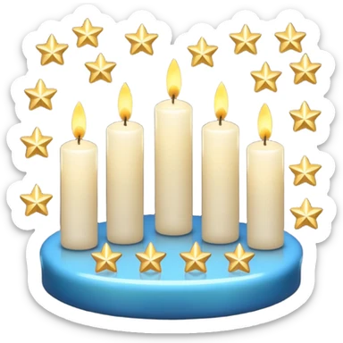 Aesthetic scenic beautiful gorgeous holy divine spiritual pretty elegant sparkly shiny scene of Candles, bow ties, sparkles, stars, scenic aesthetic scenery sticker